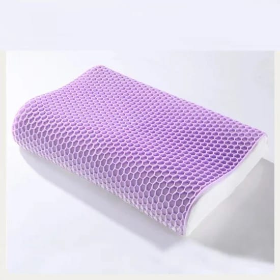 GROKBASKET Gel, Memory Foam Orthopaedic Pillow Pack of 1 Solid Grid Gel Pillow (Purple)