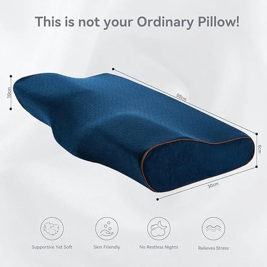 Contour Memory Foam Cervical Pillow for Sleeping | Orthopedic Neck & Shoulder Support Pillow for Pain Relief | Ergonomic Design for Side, Back & Stomach Sleepers