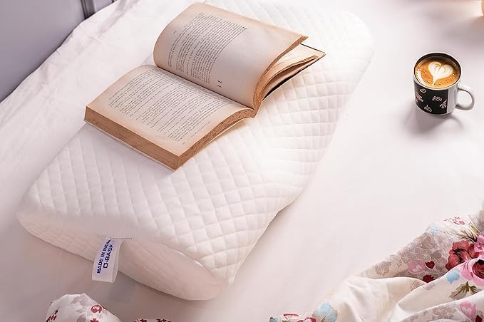 Memory Foam Pillow, Contour Cervical Orthopedic Memory Foam Pillows Supports Neck Pain and Shoulder Pain for Sleeping, Ergonomic Cervical Pillow Neck Support Pillow for Side Back