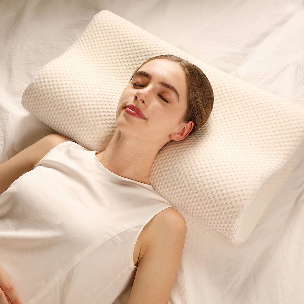 GROKBASKET Memory Foam Orthopaedic Pillow Pack of 1 Solid Soft Memory Pillow (White)