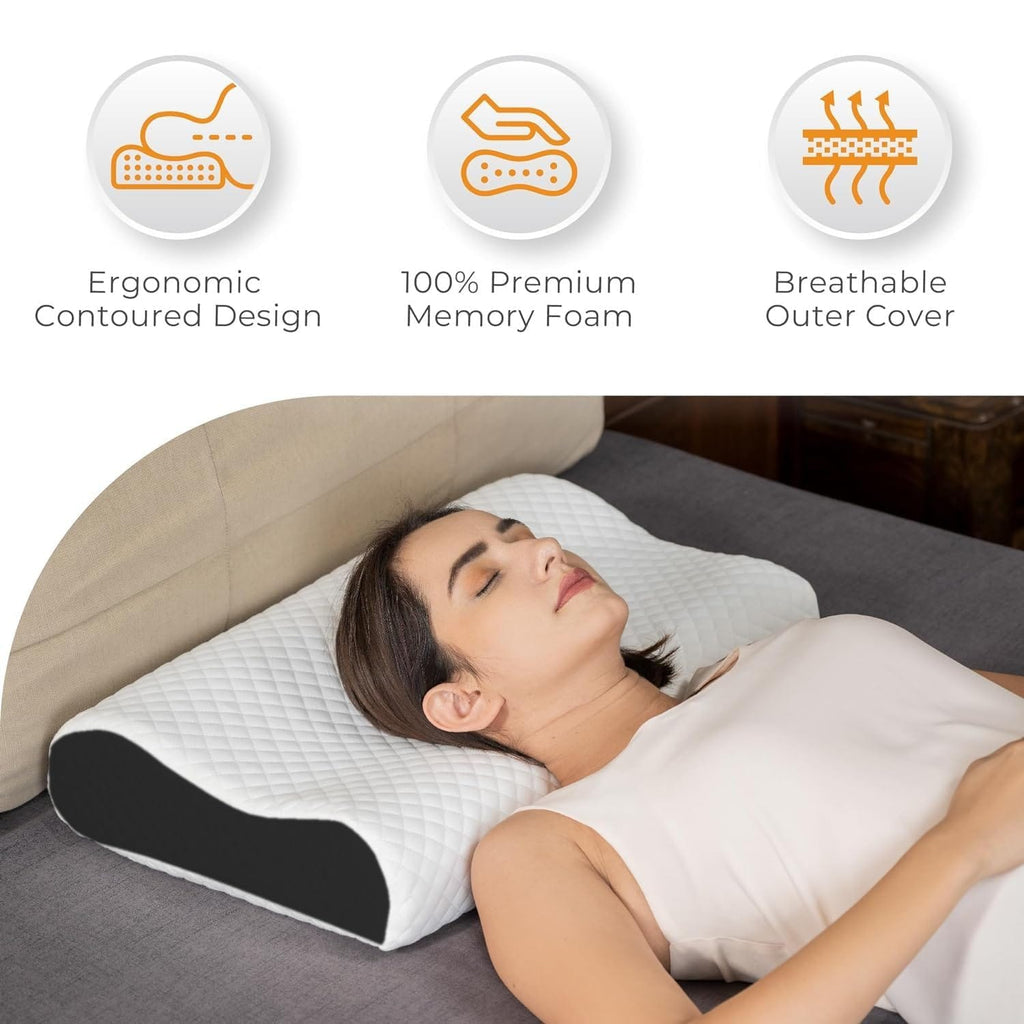 Memory Foam Pillow for Sleeping, Multiple Positions, Ergonomic Cervical Pillow for Pain Relief, Premium Bed Pillows,Support for Neck&Shoulder,for Side Back Stomach Sleeper,
