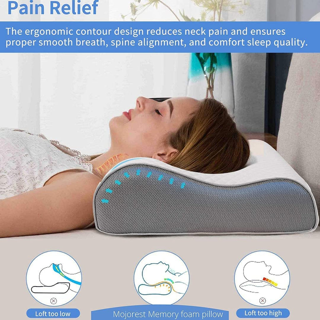 Memory Foam Pillow for Sleeping, Multiple Positions, Ergonomic Cervical Pillow for Pain Relief, Premium Bed Pillows,Support for Neck&Shoulder,for Side Back Stomach Sleeper,