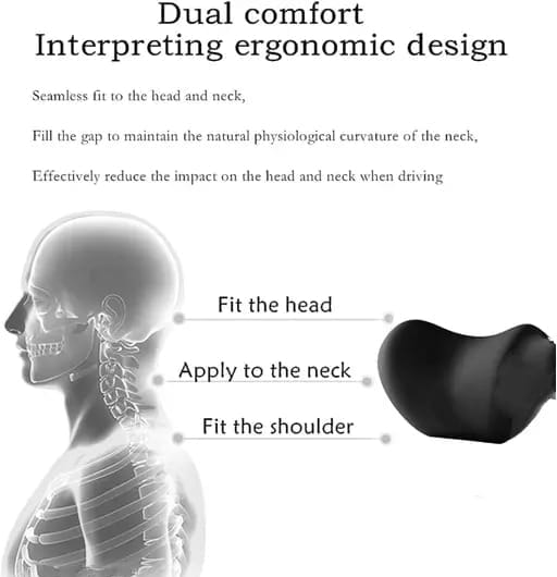 Car Neck Support Pillow for Seat Headrest – Memory Foam Travel Cushion for Neck & Shoulder Pain Relief – Ergonomic Headrest Support Pad for Cars, SUVs & Office Chairs