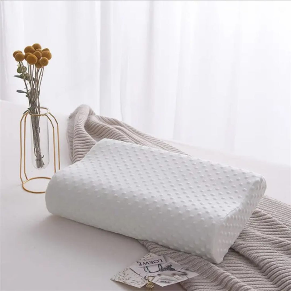 GROKBASKET Memory Foam Sleeping Pillow Pack of 1 Solid Soft Memory Pillow (White)