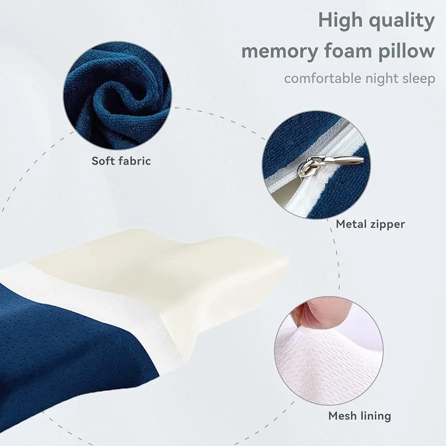 Contour Memory Foam Cervical Pillow for Sleeping | Orthopedic Neck & Shoulder Support Pillow for Pain Relief | Ergonomic Design for Side, Back & Stomach Sleepers