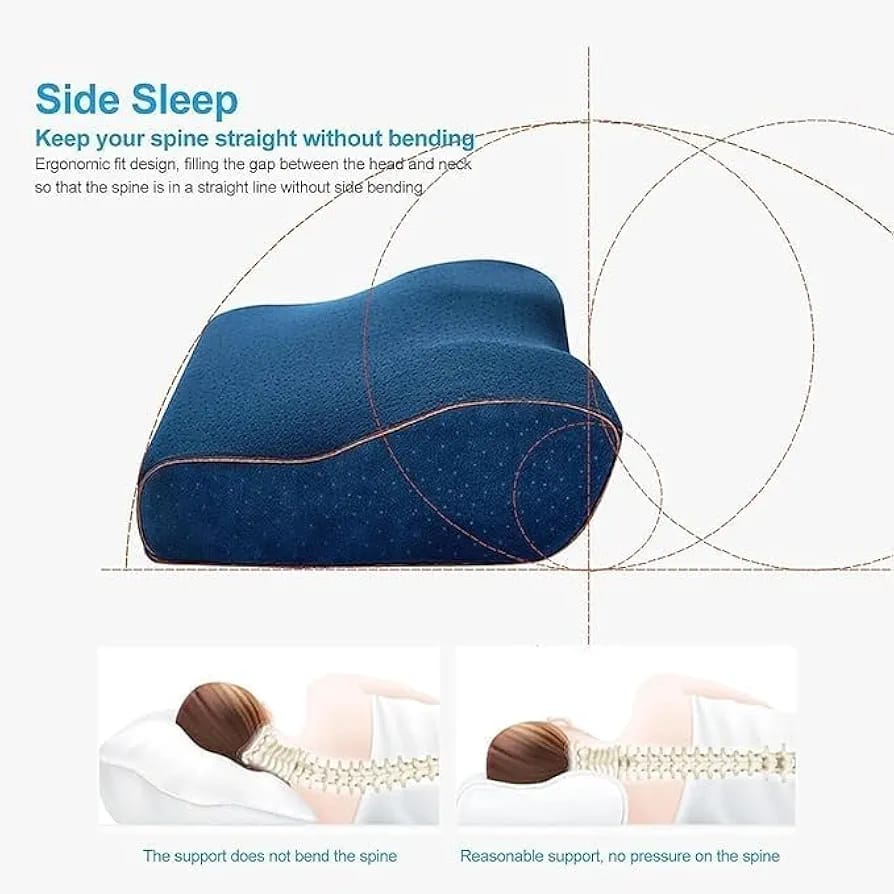 Contour Memory Foam Cervical Pillow for Sleeping | Orthopedic Neck & Shoulder Support Pillow for Pain Relief | Ergonomic Design for Side, Back & Stomach Sleepers