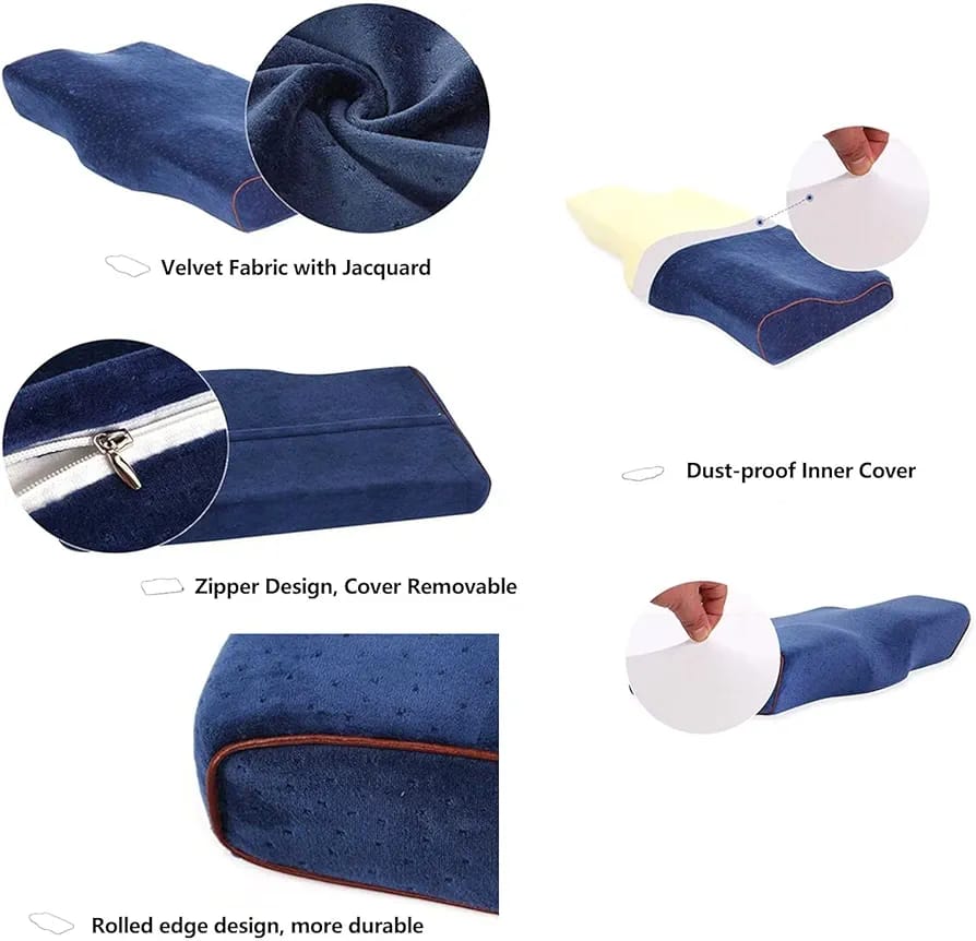 Contour Memory Foam Cervical Pillow for Sleeping | Orthopedic Neck & Shoulder Support Pillow for Pain Relief | Ergonomic Design for Side, Back & Stomach Sleepers