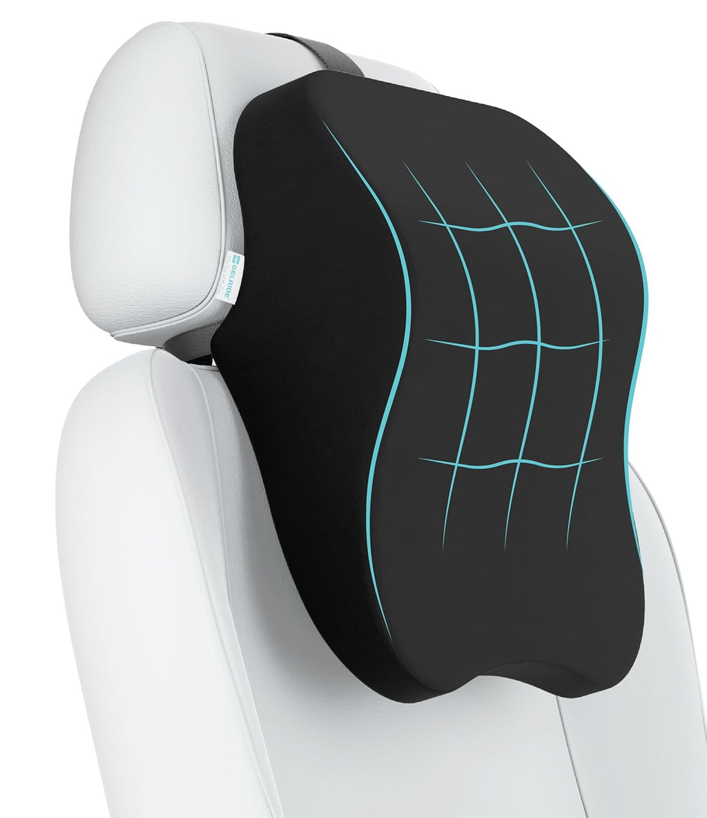 Car Seat Lumbar Support Pillow – Ergonomic Memory Foam Back Support Cushion for Car, Office Chair & Driving
