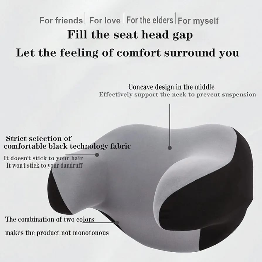 Car Neck Support Pillow – Ergonomic Memory Foam Headrest Cushion for Car Seat, Cervical Pain Relief