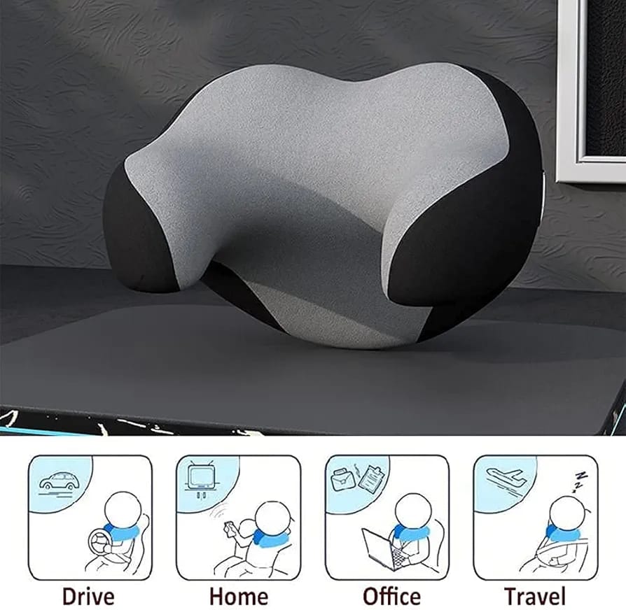 Car Neck Support Pillow – Ergonomic Memory Foam Headrest Cushion for Car Seat, Cervical Pain Relief