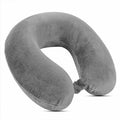 Soft U Shape Memory Foam Neck Pillow for Travel, Head & Cervical Support Cushion, Lightweight & Portable (Black,Gray)