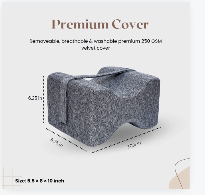 Leg Elevation Pillow, Orthopedic Knee Support Cushion, Memory Foam Leg Rest for Swelling Relief, Back Pain, Post Surgery, Circulation Support, Grey