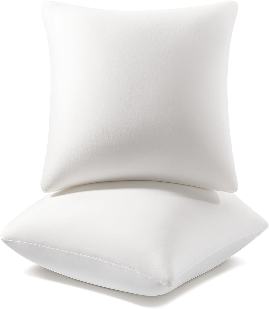 White Square Cushion Pillow – Soft Microfiber Filled Decorative Throw Pillow for Sofa, Bed & Couch