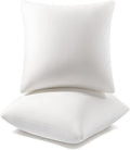White Square Cushion Pillow – Soft Microfiber Filled Decorative Throw Pillow for Sofa, Bed & Couch