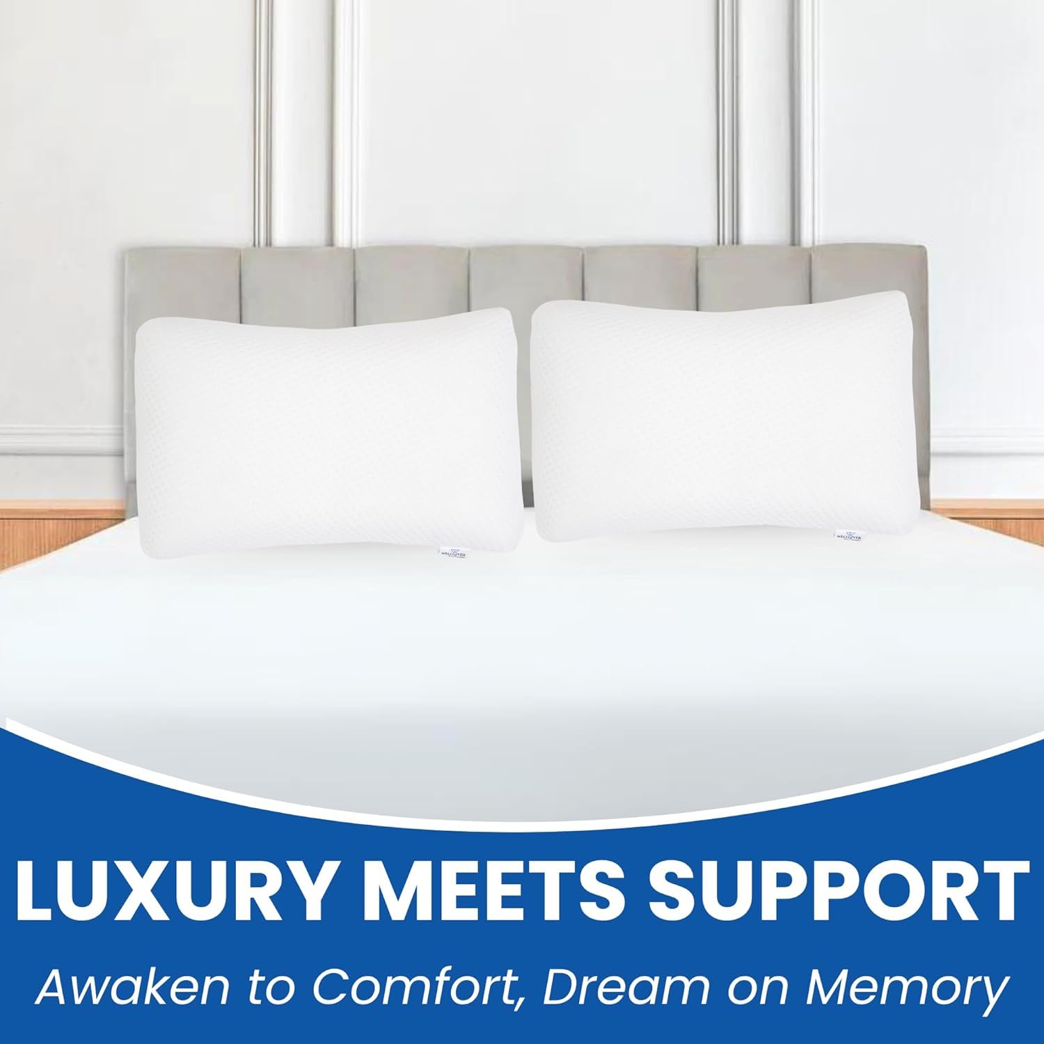 Your Comfort Partner Two Side Curve Memory Foam Pillow for Neck and Shoulder Pain, Bed Pillows for Sleeping.