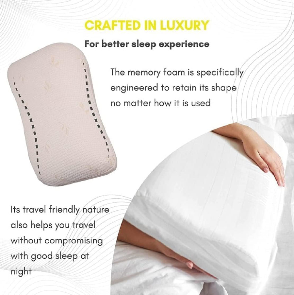Your Comfort Partner Two Side Curve Memory Foam Pillow for Neck and Shoulder Pain, Bed Pillows for Sleeping.