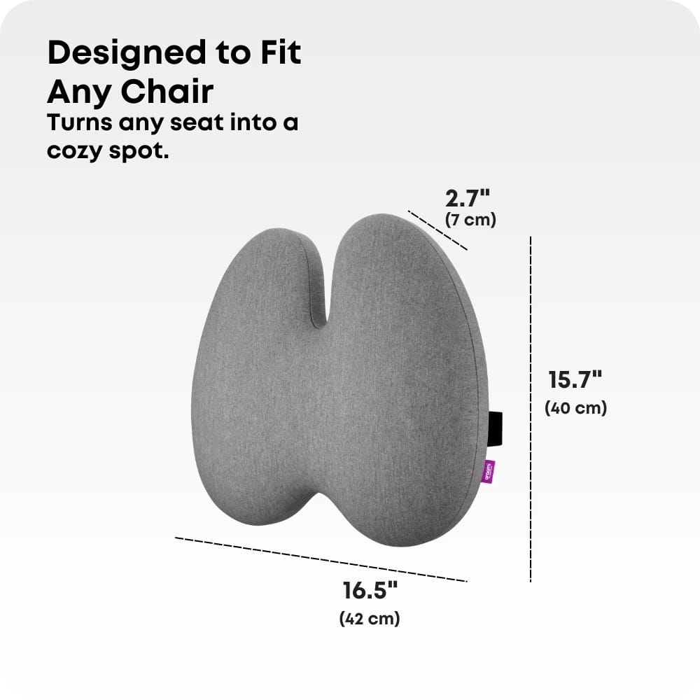Orthopedic Coccyx Seat Cushion – Memory Foam Tailbone Support Pillow for Office Chair, Car & Home (Grey, Black)