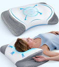 Ergonomic Cervical Memory Foam Pillow for Neck Pain Relief - Contour Orthopedic Bed Pillow with Breathable Cover