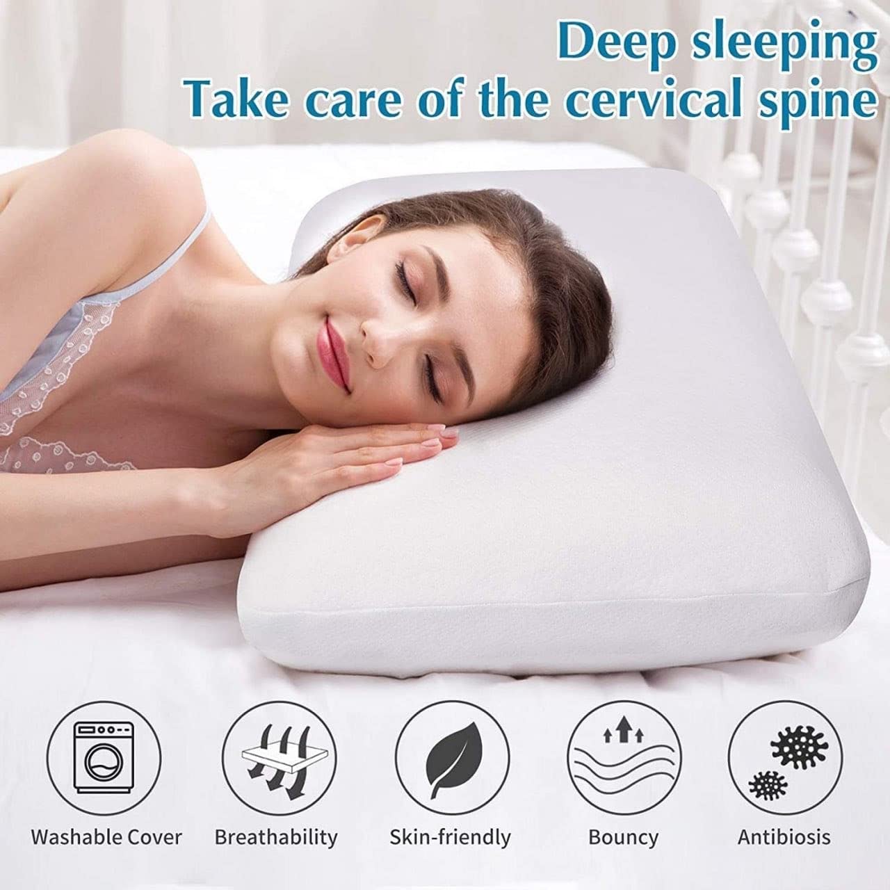 Premium Quilted Sleeping Pillow for Bed – Soft & Supportive, Breathable Fabric, All Season Comfort Pillow for Home & Hotel