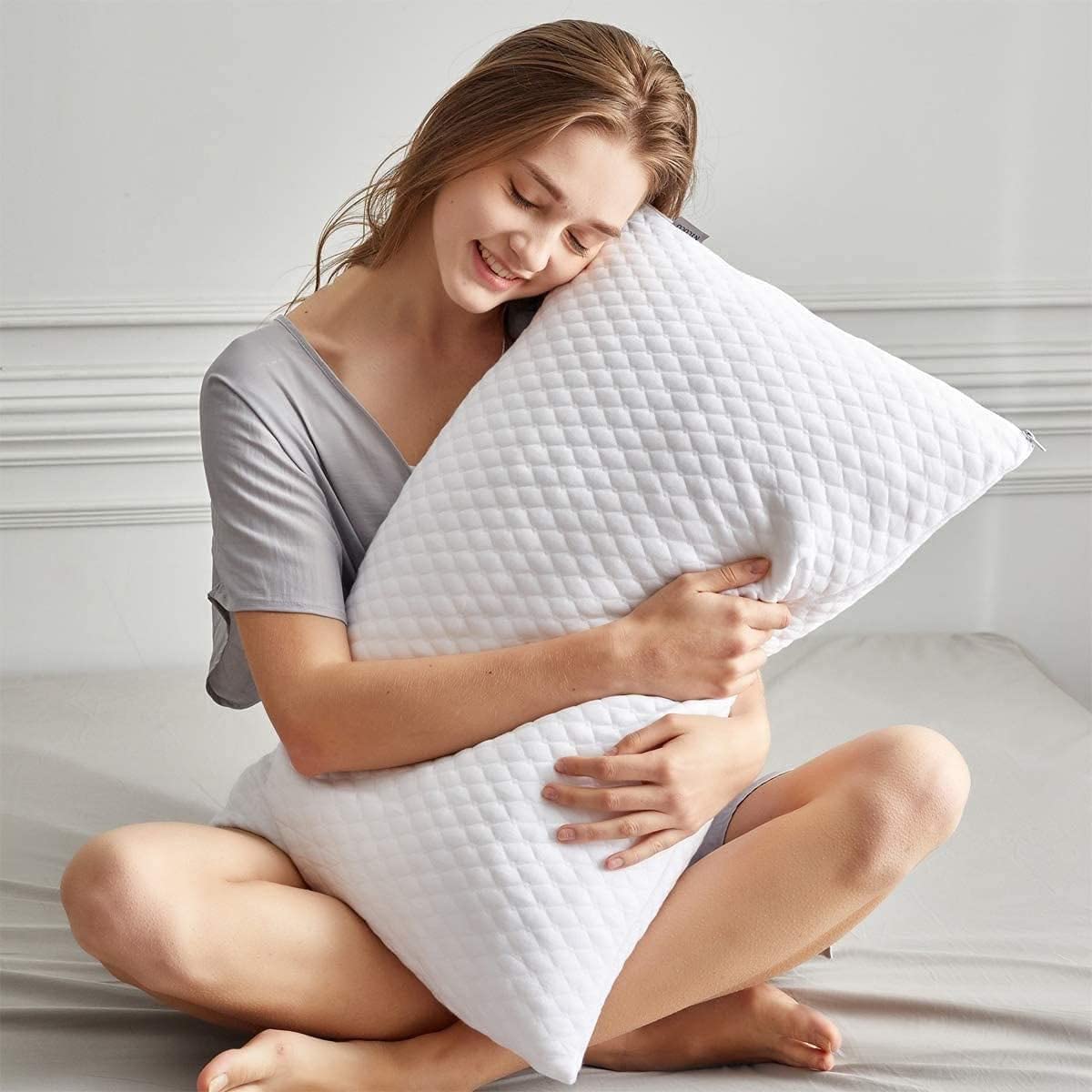 Premium Quilted Sleeping Pillow for Bed – Soft & Supportive, Breathable Fabric, All Season Comfort Pillow for Home & Hotel
