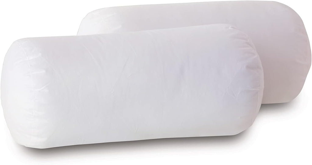 Memory Foam Bolster Pillow for Neck & Back Support | Cylindrical Round Roll Cushion | Orthopedic Sleeping Pillow for Bed, Sofa & Leg Support (White)