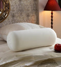 Memory Foam Bolster Pillow for Neck & Back Support | Cylindrical Round Roll Cushion | Orthopedic Sleeping Pillow for Bed, Sofa & Leg Support (White)