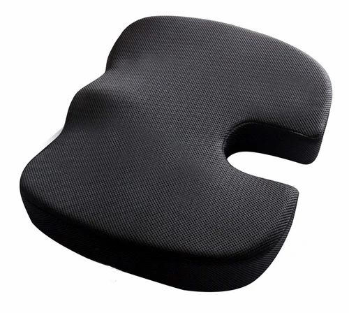 Orthopedic Memory Foam Seat Cushion for Tailbone Pain Relief | Coccyx Support Chair Pad | U-Shape Sciatica & Back Support Cushion for Office Chair, Car & Home (Black)