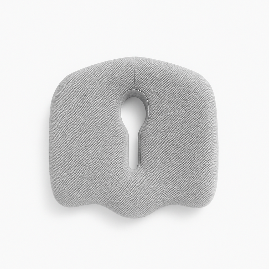 Orthopedic Coccyx Seat Cushion for Office Chair, Tailbone Pain Relief Memory Foam Cushion with Cut-Out Design, Black and Gray
