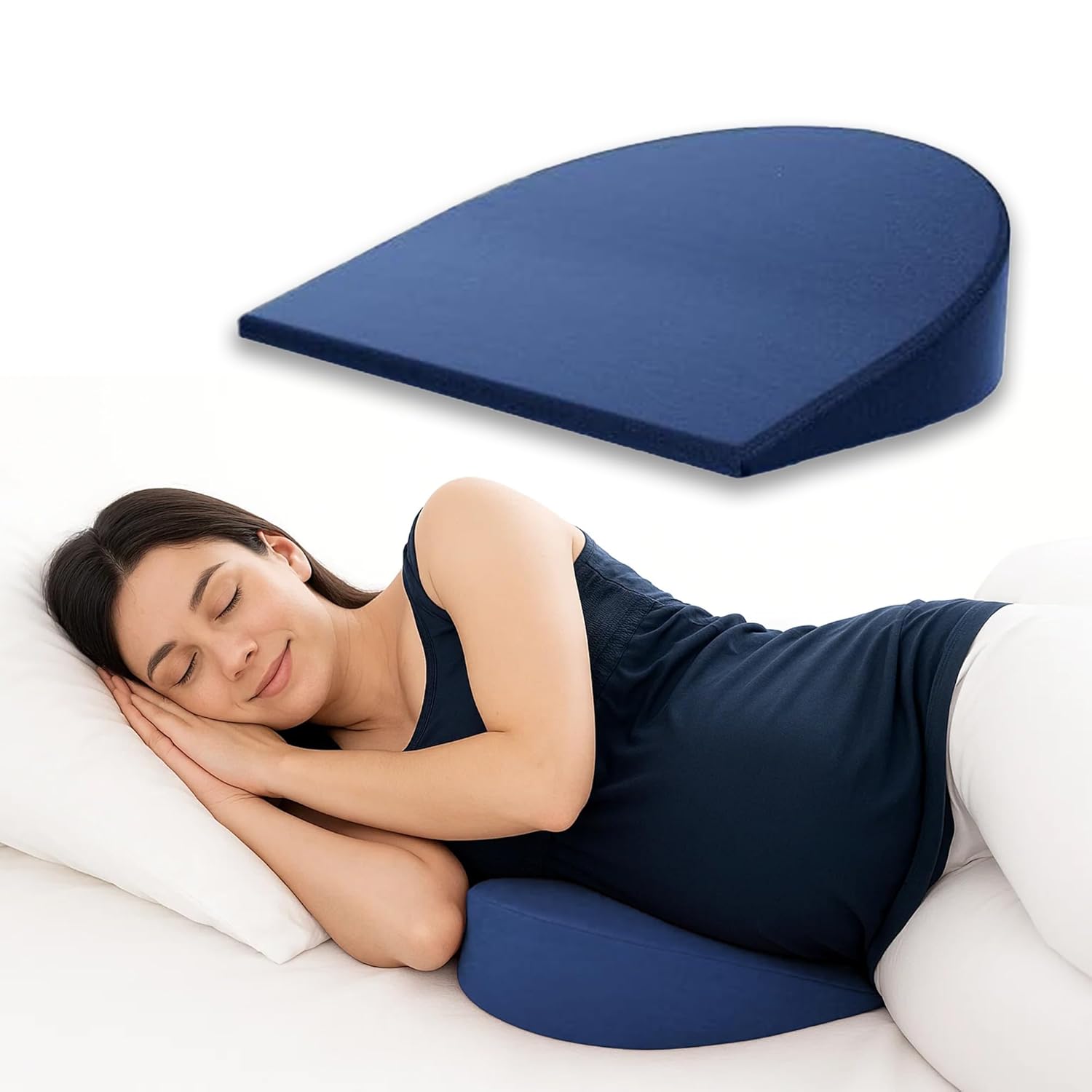 Pregnancy Wedge Pillow – Soft Side Sleeping Support Cushion for Back & Belly, Comfortable Maternity Bed Pillow