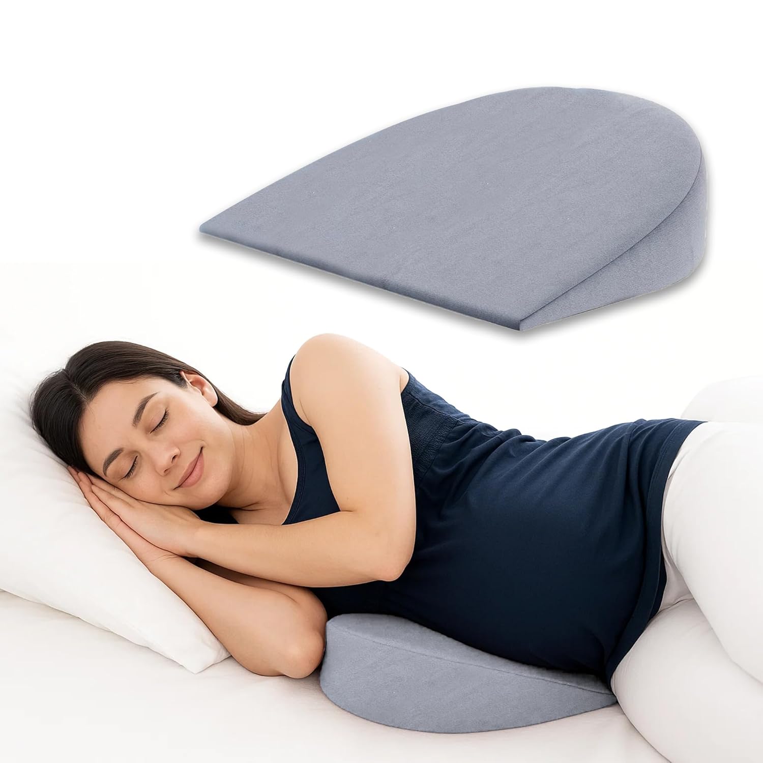 Pregnancy Wedge Pillow – Soft Side Sleeping Support Cushion for Back & Belly, Comfortable Maternity Bed Pillow